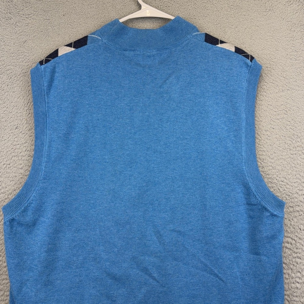 Greg Norman Sweater Vest Mens XL Argyle Quarter Zip Golf Ocean Course Kiawah - Picture 7 of 13